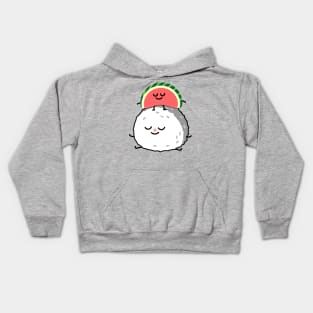 Watermelon and sushi couple Kids Hoodie